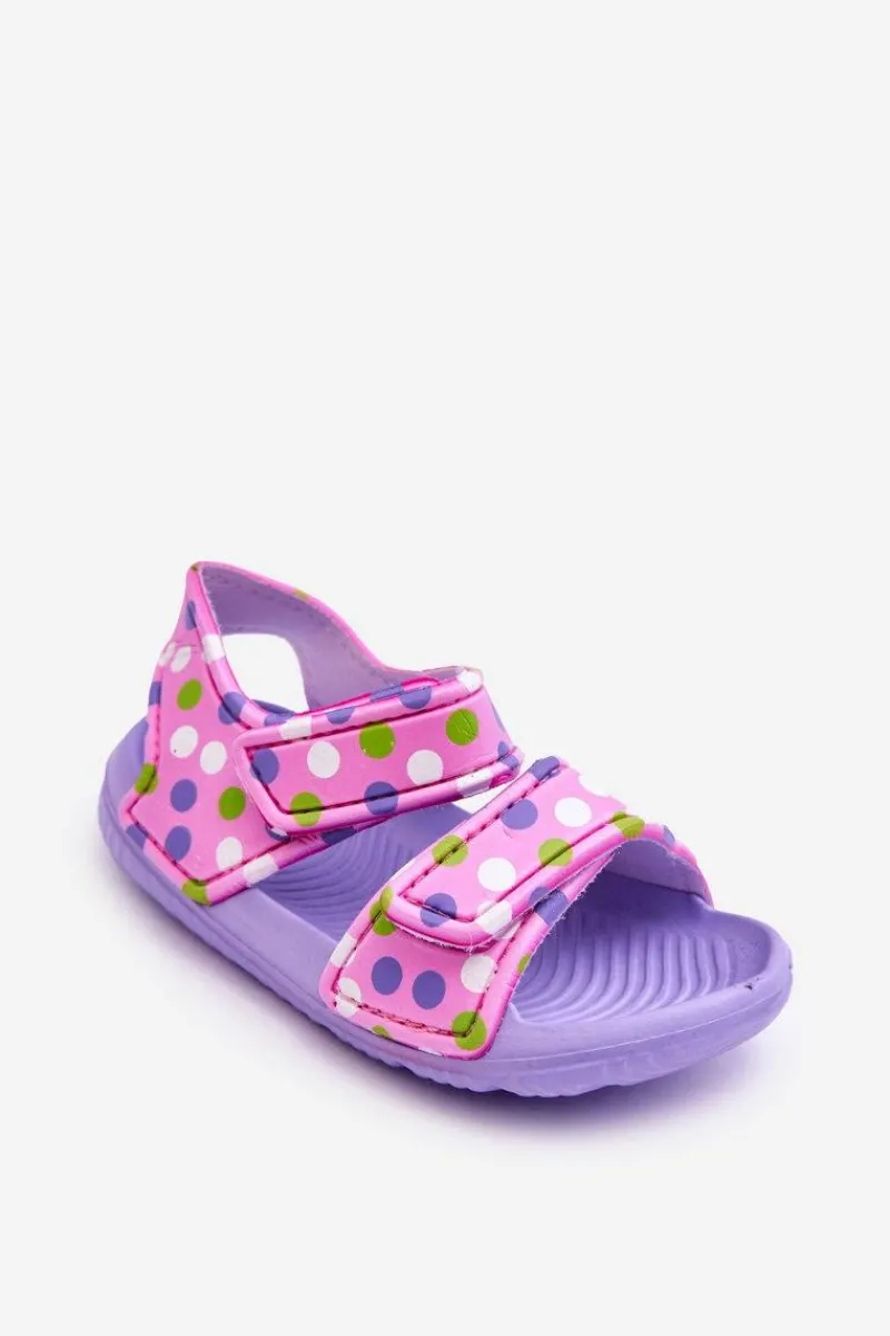 Hot Boto Piankowe Dziecięce Lekkie Sandałki We Wzory Fioletowo-Różowe Malaga