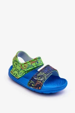 Chłopięce|Dziewczęce>Boto Piankowe Dziecięce Lekkie Sandałki We Wzory Niebiesko-Zielone Malaga