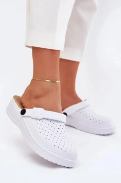 Klapki Basenowe|Klapki Na Platformie>Evento Piankowe Klapki Chodaki Damskie Białe Faylina Biały