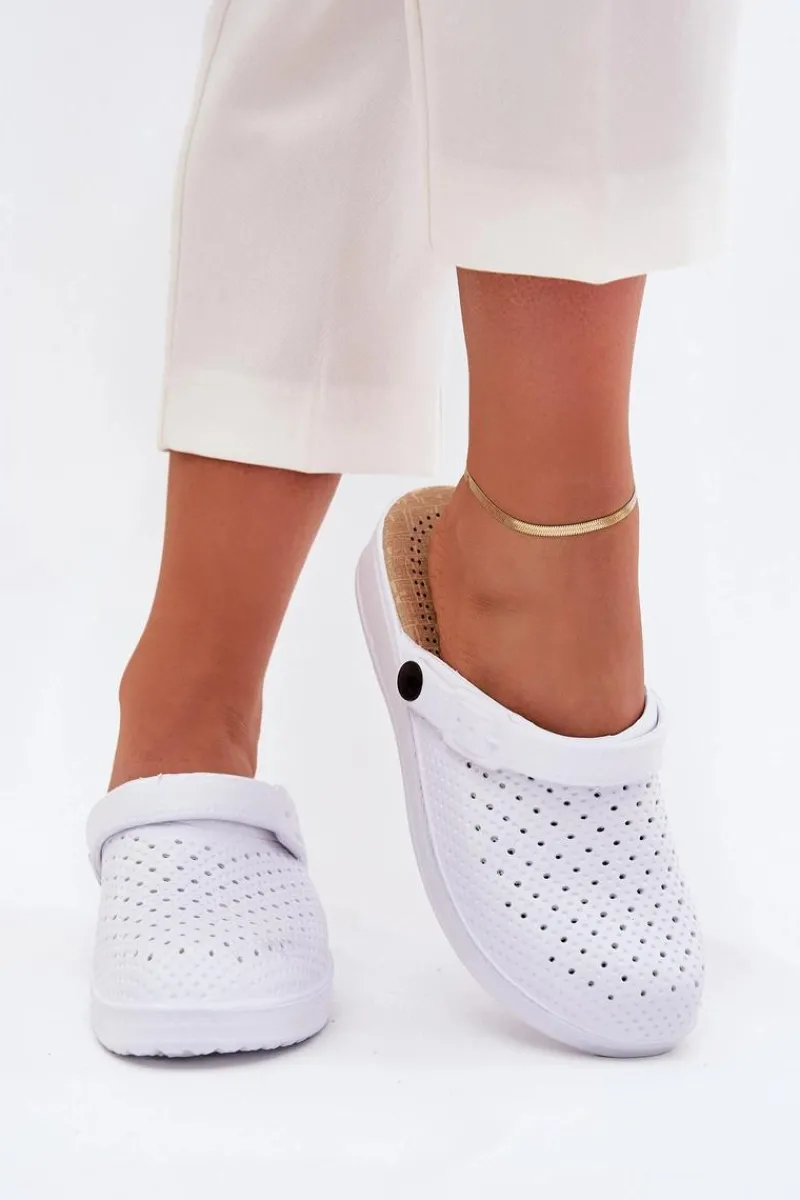 Klapki Basenowe|Klapki Na Platformie>Evento Piankowe Klapki Chodaki Damskie Białe Faylina Biały