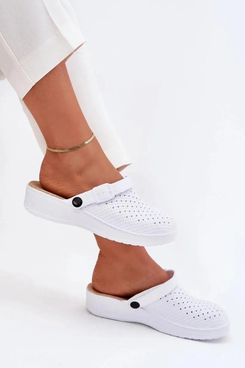 Klapki Basenowe|Klapki Na Platformie>Evento Piankowe Klapki Chodaki Damskie Białe Faylina Biały