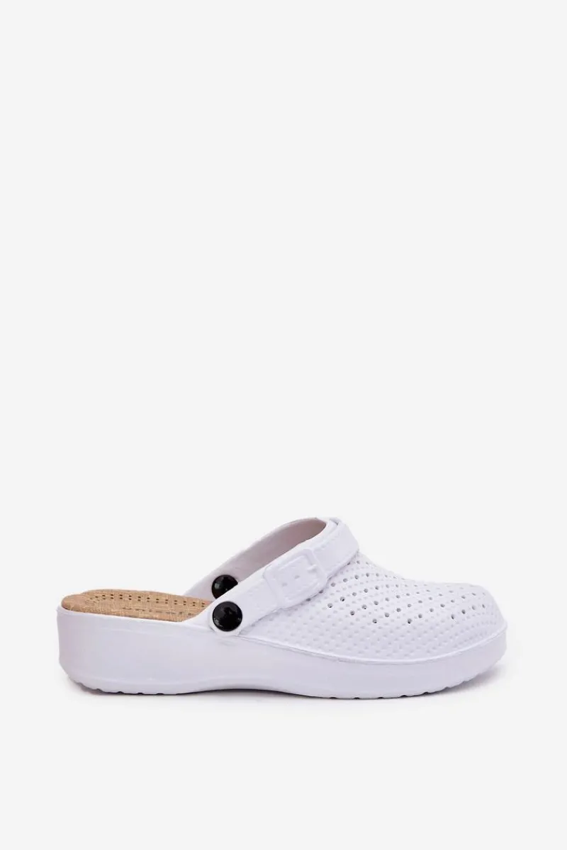 Klapki Basenowe|Klapki Na Platformie>Evento Piankowe Klapki Chodaki Damskie Białe Faylina Biały