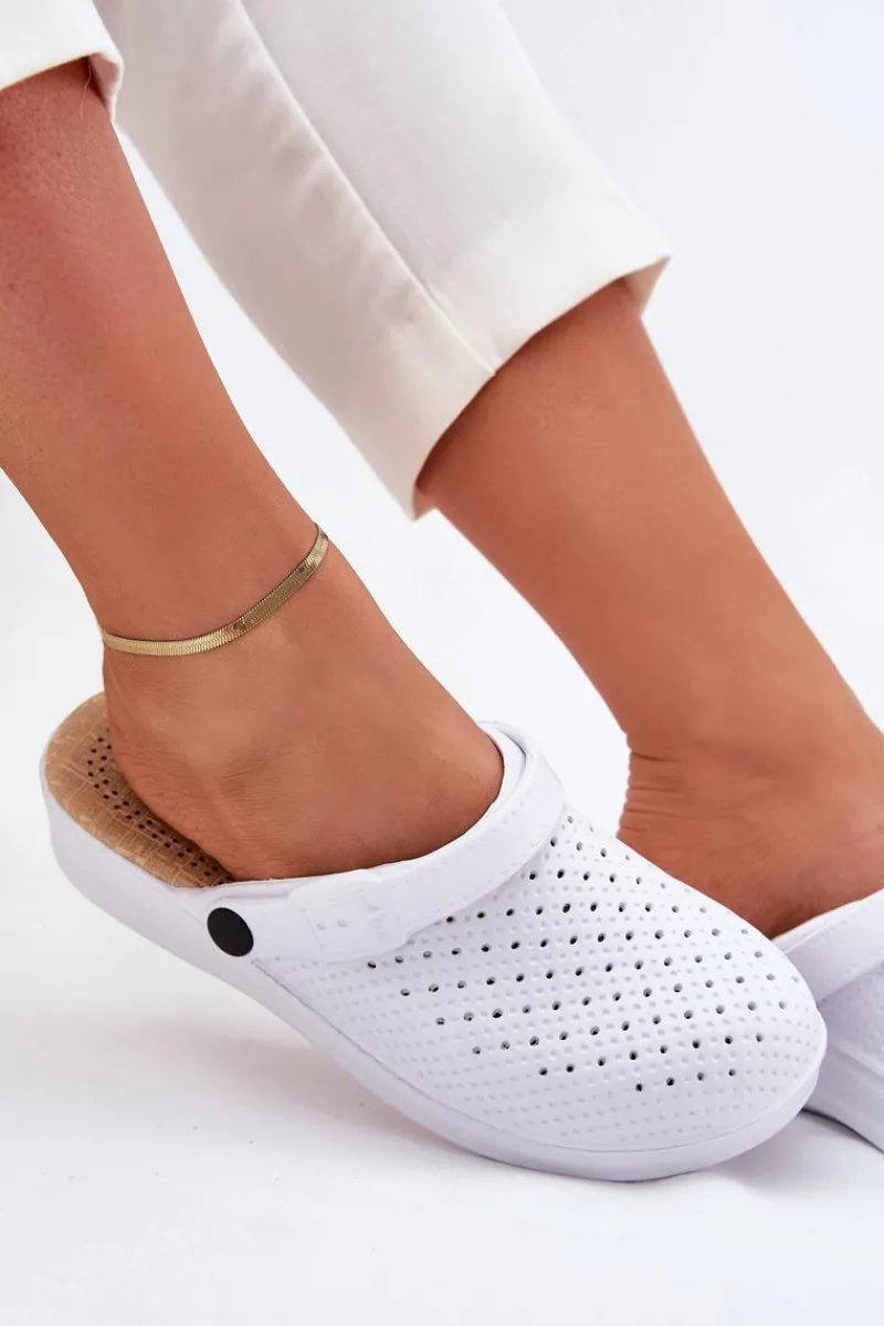 Klapki Basenowe|Klapki Na Platformie>Evento Piankowe Klapki Chodaki Damskie Białe Faylina Biały