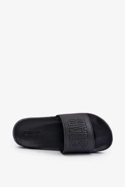 Outlet Piankowe Klapki Damskie Big Star OO274040 Czarne Damskie Klapki Damskie Big Star|Klapki Damskie Klasyczne