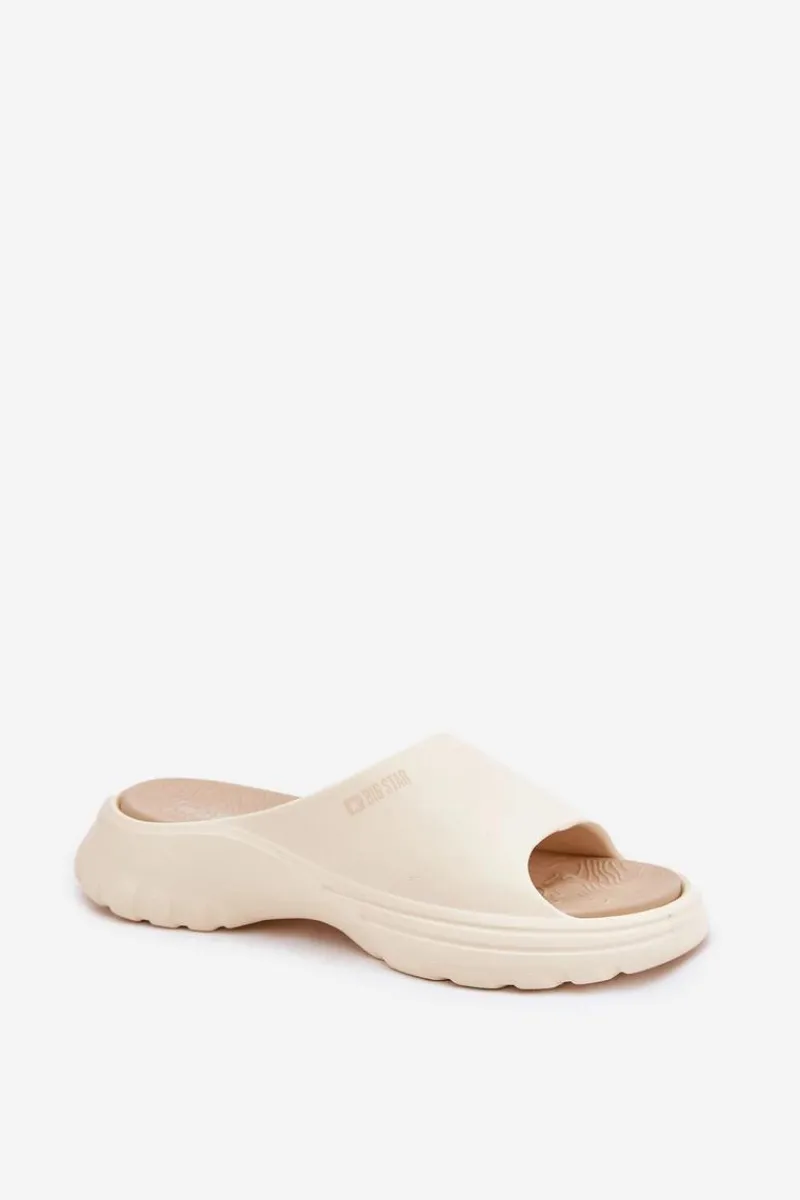 Online Piankowe Klapki Damskie Big Star RR274A579 Beżowe Damskie Klapki Damskie Big Star|Klapki Basenowe