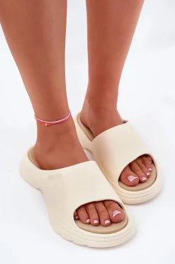 Online Piankowe Klapki Damskie Big Star RR274A579 Beżowe Damskie Klapki Damskie Big Star|Klapki Basenowe