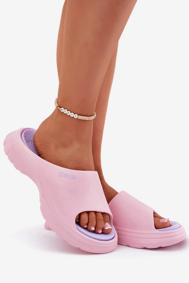 Hot Piankowe Klapki Damskie Big Star RR274A587 Różowe Damskie Klapki Damskie Big Star|Klapki Basenowe