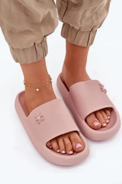 Outlet Buty damskie Vinceza Piankowe Klapki Damskie Na Platformie Z Misiem Vinceza 75210 Różowe Różowy