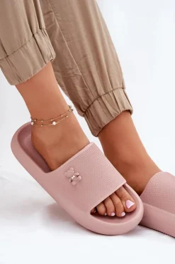 Outlet Buty damskie Vinceza Piankowe Klapki Damskie Na Platformie Z Misiem Vinceza 75210 Różowe Różowy