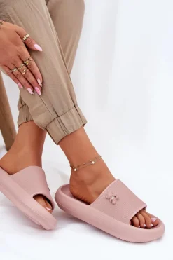 Outlet Buty damskie Vinceza Piankowe Klapki Damskie Na Platformie Z Misiem Vinceza 75210 Różowe Różowy