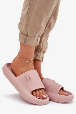 Outlet Buty damskie Vinceza Piankowe Klapki Damskie Na Platformie Z Misiem Vinceza 75210 Różowe Różowy
