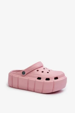 Sale Boto Piankowe Klapki Damskie Na Platformie Różowe Itubia