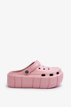 Sale Boto Piankowe Klapki Damskie Na Platformie Różowe Itubia