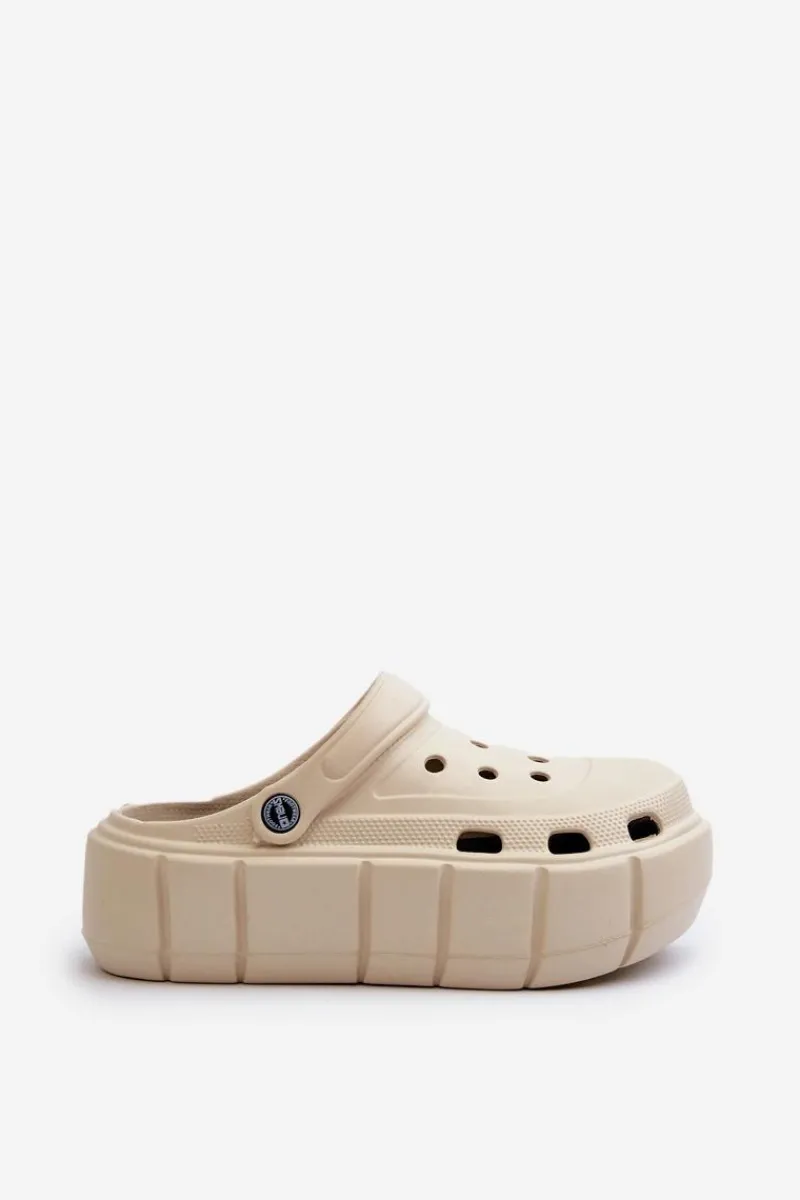 Klapki Basenowe|Klapki Na Platformie>Boto Piankowe Klapki Damskie Na Platformie Beżowe Itubia