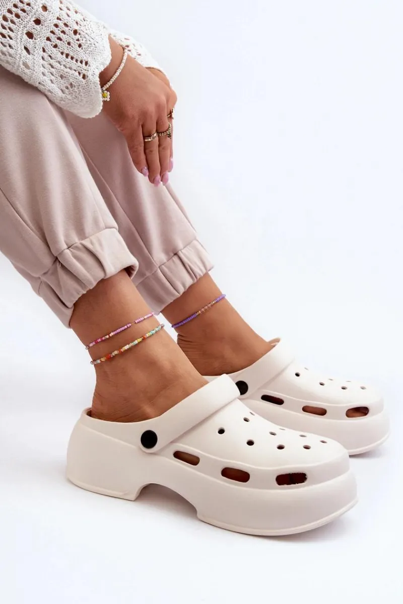 Klapki Basenowe|Klapki Damskie Klasyczne>Boto Piankowe Klapki Damskie Na Masywnej Podeszwie Białe Danollia