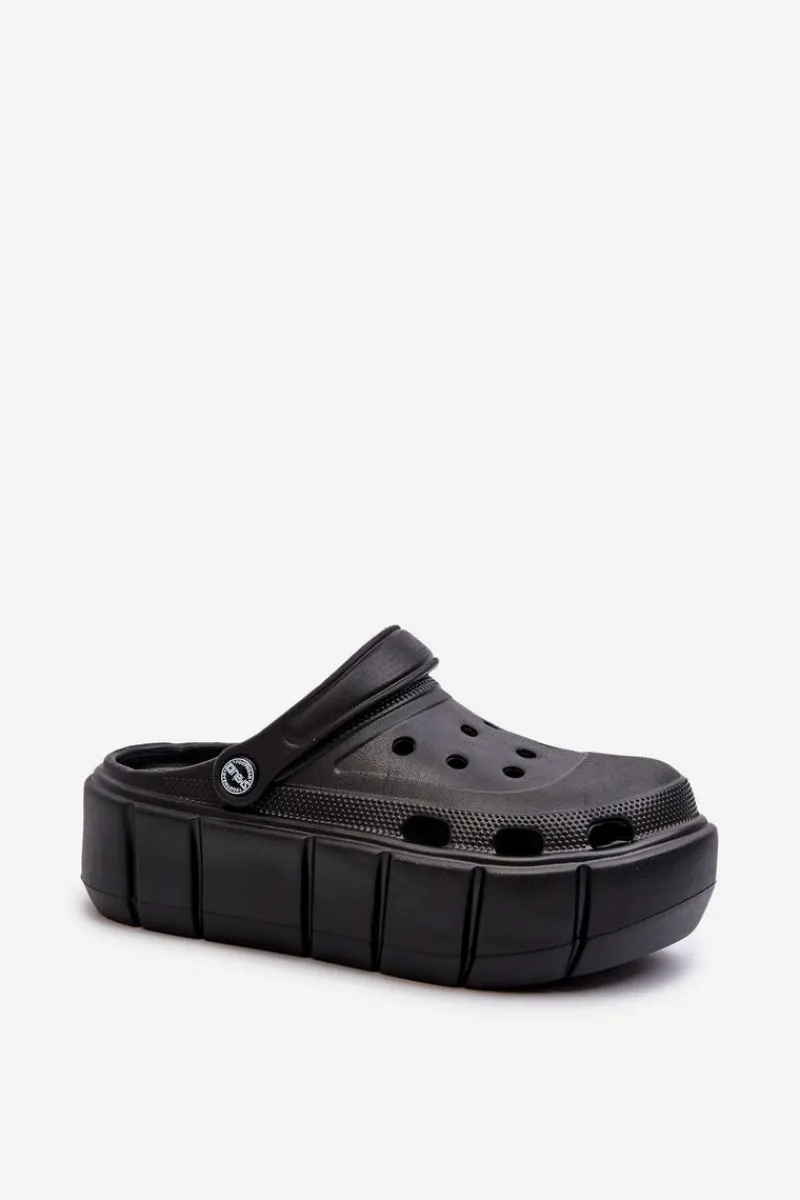 Hot Piankowe Klapki Damskie Na Platformie Czarne Itubia Damskie Klapki Basenowe|Klapki Na Platformie