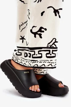 Sale Big Star Shoes Piankowe Klapki Damskie Na Platformie Big Star RR274A567 Czarne Czarny