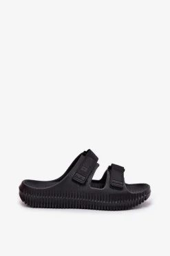 Best Piankowe Klapki Damskie Z Rzepami Big Star RR274A527 Czarne Damskie Klapki Damskie Big Star|Klapki Basenowe