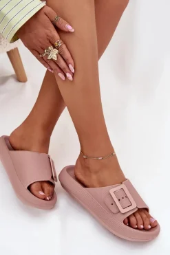 Clearance Piankowe Klapki Damskie Z Klamrą Vinceza 75207 Brudny Róż Damskie Klapki Basenowe|Klapki Na Platformie