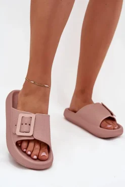 Clearance Piankowe Klapki Damskie Z Klamrą Vinceza 75207 Brudny Róż Damskie Klapki Basenowe|Klapki Na Platformie