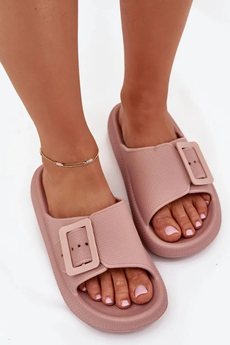 Clearance Piankowe Klapki Damskie Z Klamrą Vinceza 75207 Brudny Róż Damskie Klapki Basenowe|Klapki Na Platformie