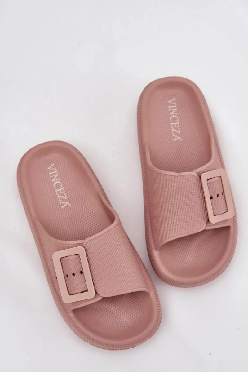 Clearance Piankowe Klapki Damskie Z Klamrą Vinceza 75207 Brudny Róż Damskie Klapki Basenowe|Klapki Na Platformie