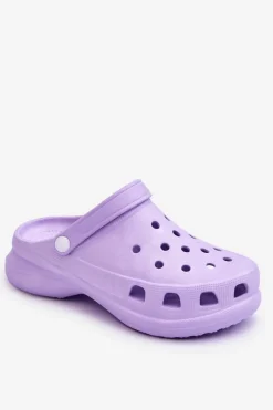 Outlet Boto Piankowe Klapki Kroksy Na Masywnej Podeszwie Fioletowe Katniss