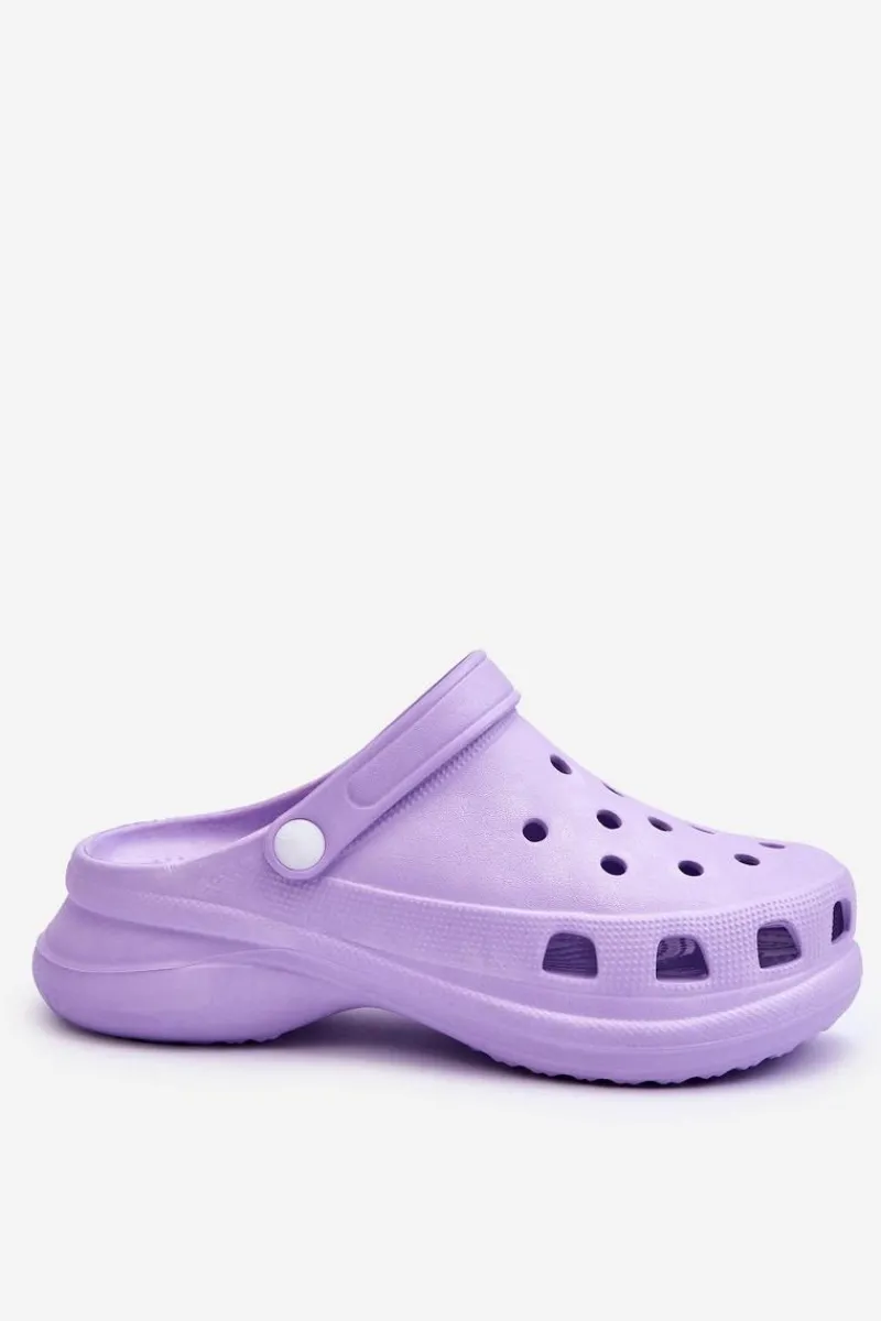 Outlet Boto Piankowe Klapki Kroksy Na Masywnej Podeszwie Fioletowe Katniss