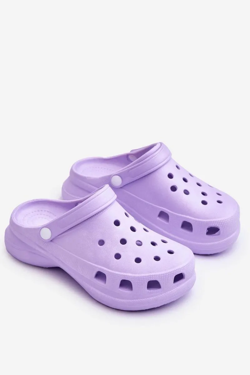 Outlet Boto Piankowe Klapki Kroksy Na Masywnej Podeszwie Fioletowe Katniss