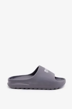 Klapki Męskie Big Star|Klapki Męskie Klasyczne>Big Star Shoes Piankowe Klapki Męskie Z Logo Big Star RR174A013 Szare Szary