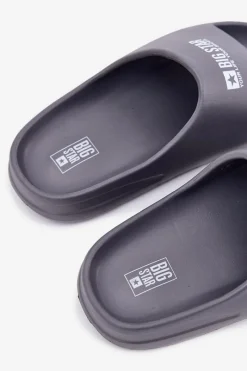 Klapki Męskie Big Star|Klapki Męskie Klasyczne></noscript>Big Star Shoes Piankowe Klapki Męskie Z Logo Big Star RR174A013 Szare Szary