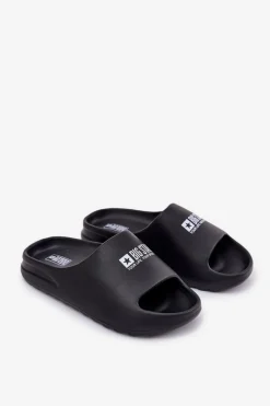 New Piankowe Klapki Męskie Z Logo Big Star RR174A012 Czarne Męskie Klapki Męskie Big Star|Klapki Męskie Klasyczne