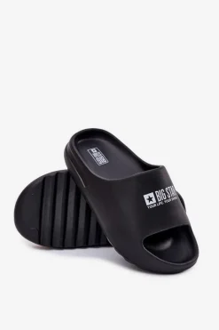 New Piankowe Klapki Męskie Z Logo Big Star RR174A012 Czarne Męskie Klapki Męskie Big Star|Klapki Męskie Klasyczne