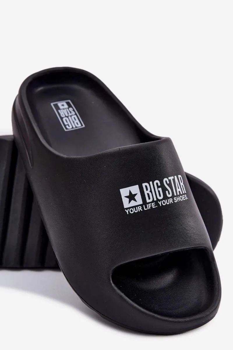 New Piankowe Klapki Męskie Z Logo Big Star RR174A012 Czarne Męskie Klapki Męskie Big Star|Klapki Męskie Klasyczne