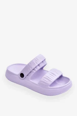 Outlet Boto Piankowe Klapki Sandałki Fioletowe Lirell