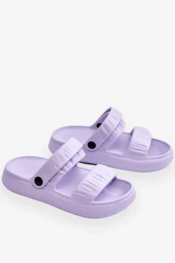 Outlet Boto Piankowe Klapki Sandałki Fioletowe Lirell