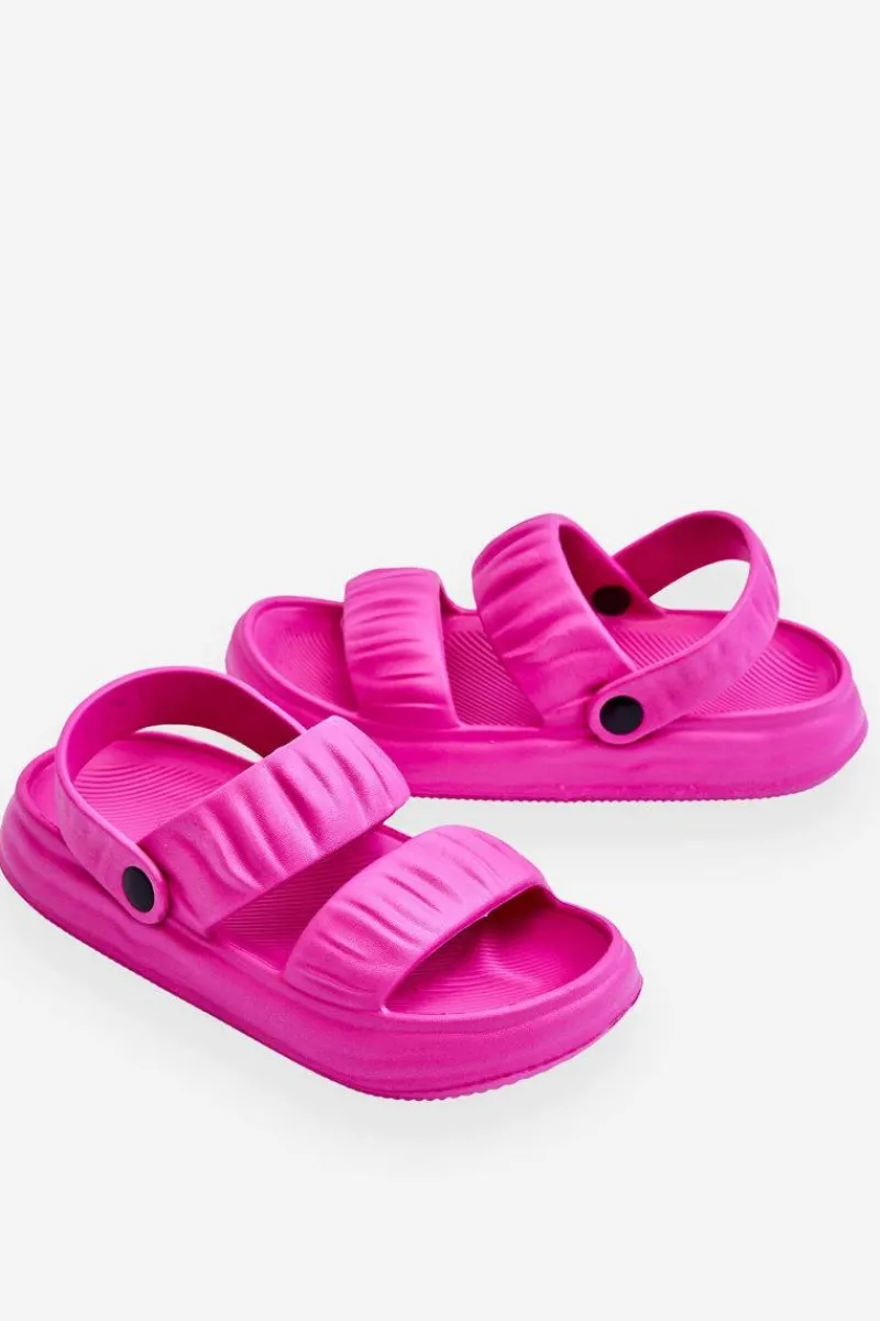 Sandały Płaskie|Klapki Basenowe>Boto Piankowe Klapki Sandałki Fuksja Lirell