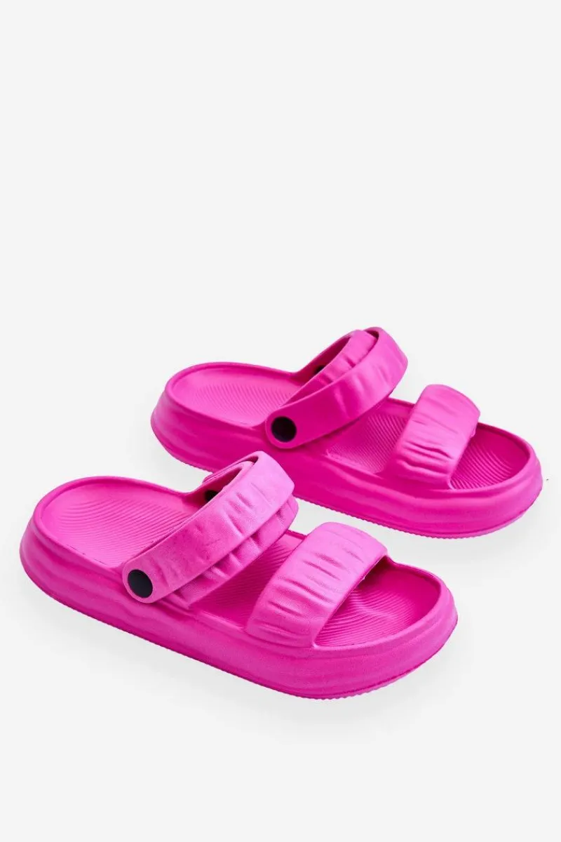 Sandały Płaskie|Klapki Basenowe>Boto Piankowe Klapki Sandałki Fuksja Lirell