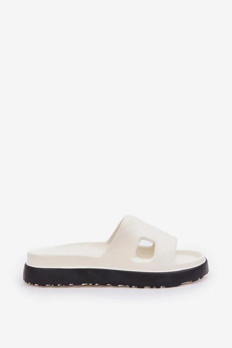 Discount Piankowe Klapki Z Wycięciami Białe Neladith Damskie Klapki Basenowe|Klapki Na Platformie