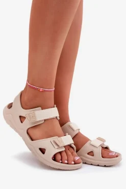 Discount Piankowe Sandały Damskie Na Platformie Big Star RR274A515 Beżowe Damskie Sandały Big Star|Sandały Płaskie