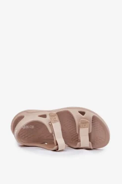 Discount Piankowe Sandały Damskie Na Platformie Big Star RR274A515 Beżowe Damskie Sandały Big Star|Sandały Płaskie