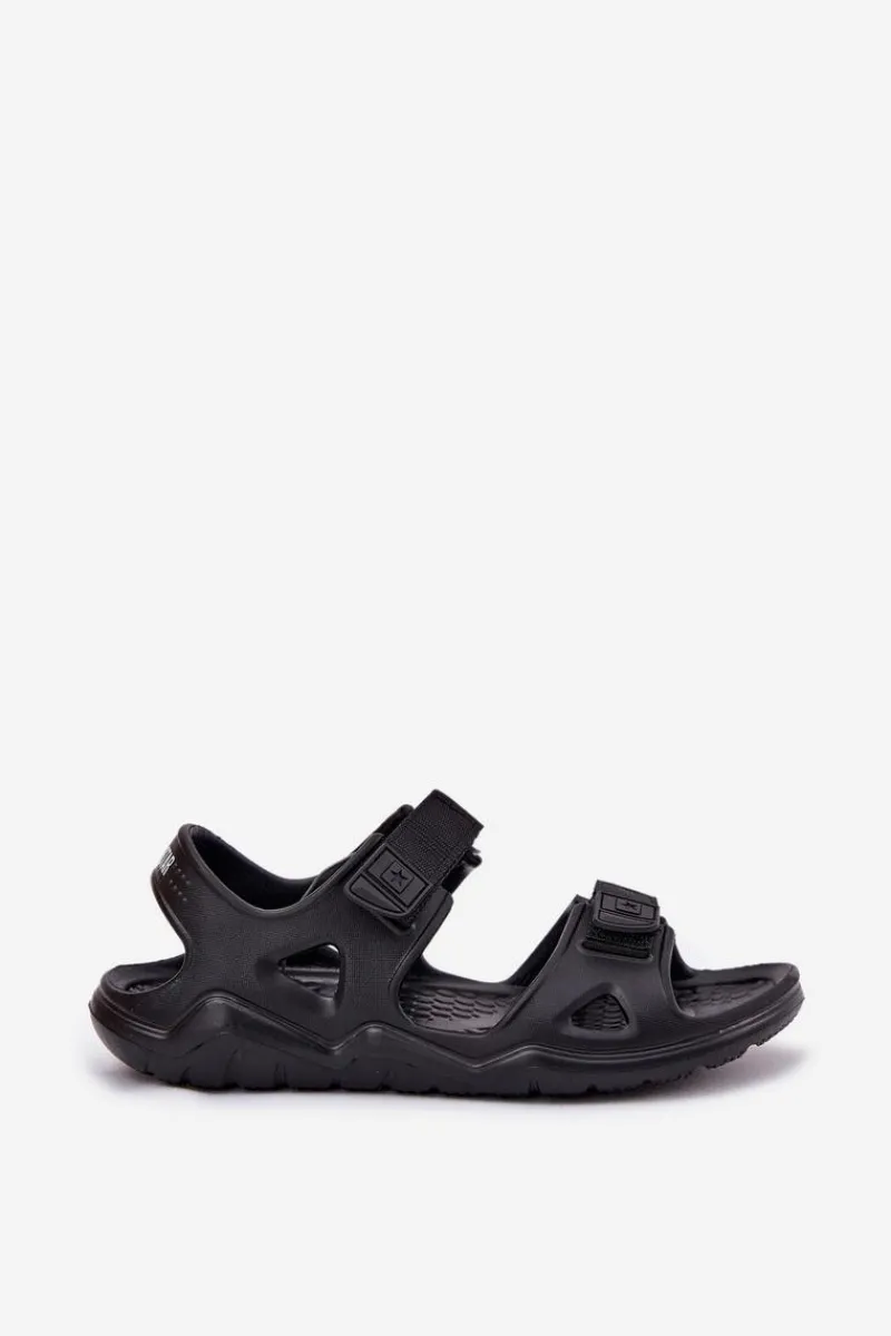 Sandały Big Star|Sandały Płaskie>Big Star Shoes Piankowe Sandały Damskie Na Platformie Big Star RR274A512 Czarne Czarny