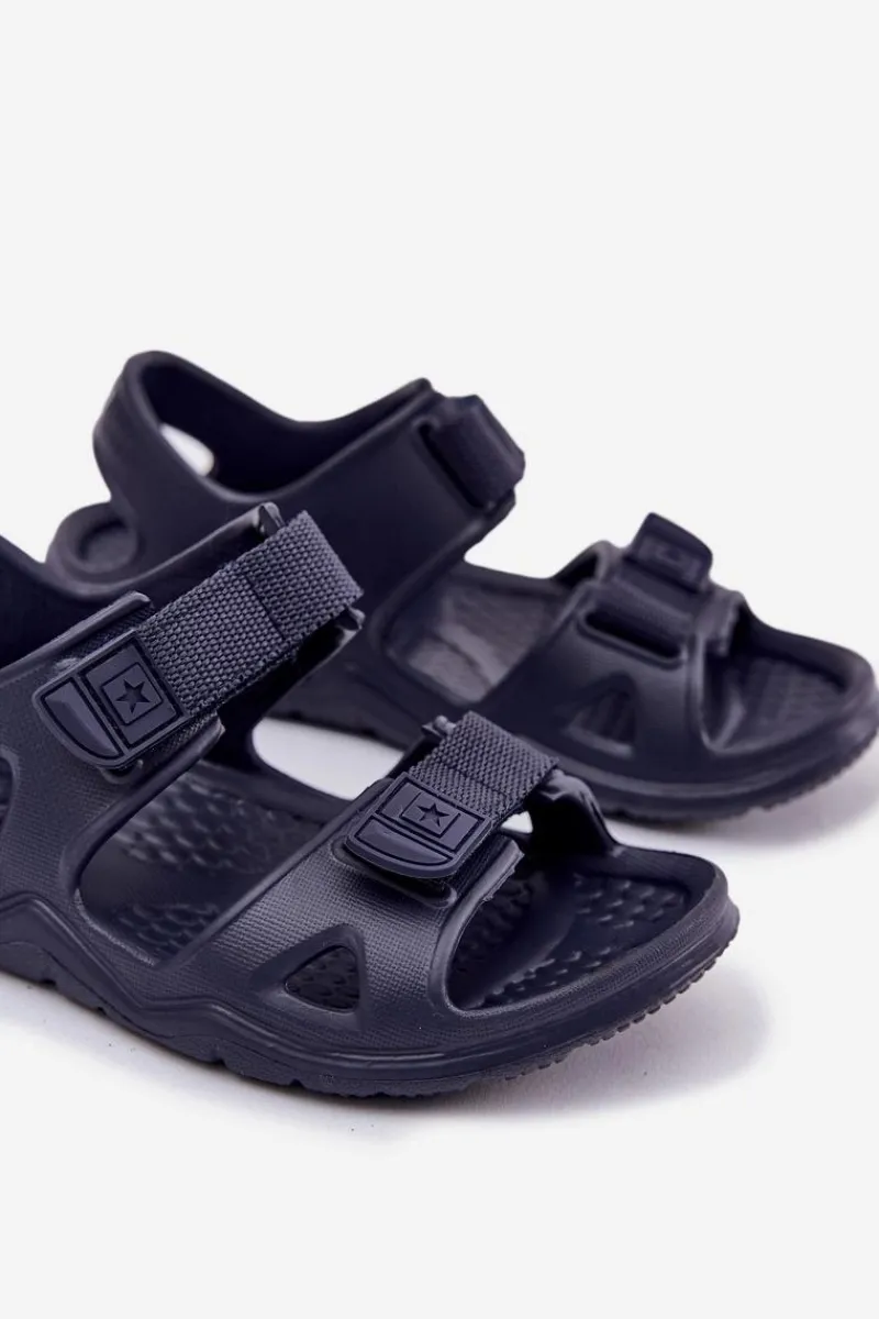 Best Big Star Shoes Piankowe Sandały Dziecięce Big Star RR374512 Granatowe Niebieski