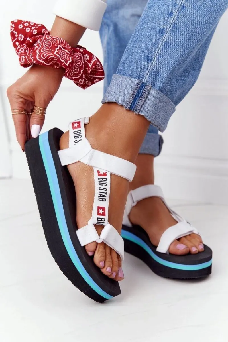 Hot Big Star Shoes Piankowe Sandały Na Platformie Big Star HH274A087 Czarno-Białe