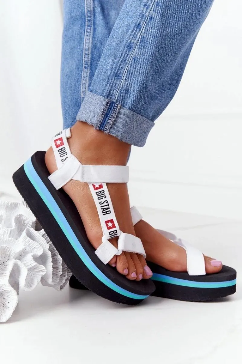 Hot Big Star Shoes Piankowe Sandały Na Platformie Big Star HH274A087 Czarno-Białe