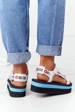 Hot Big Star Shoes Piankowe Sandały Na Platformie Big Star HH274A087 Czarno-Białe