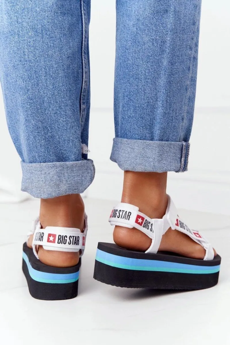 Hot Big Star Shoes Piankowe Sandały Na Platformie Big Star HH274A087 Czarno-Białe