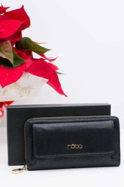 Discount Boto Piękny Damski Czarny Portfel Nobo