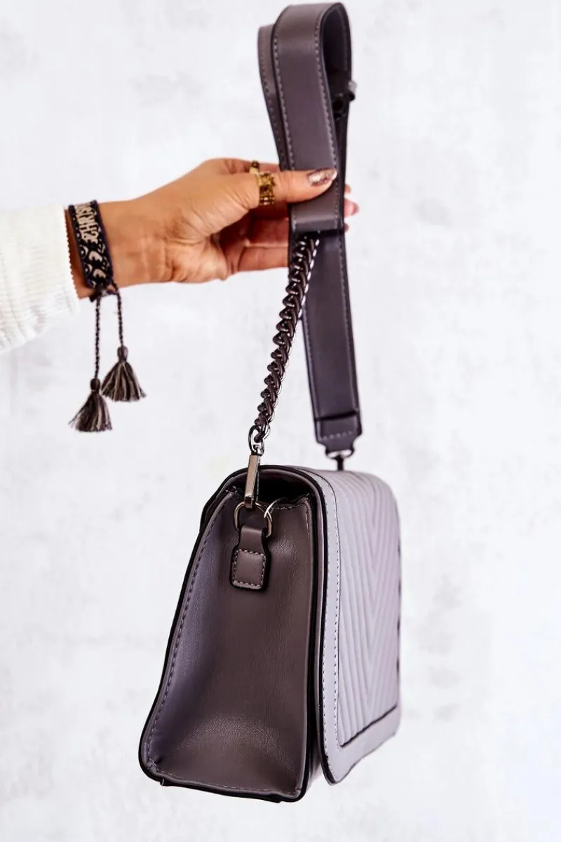 Listonoszki>Boto Pikowana Torebka Listonoszka Szara Hariette