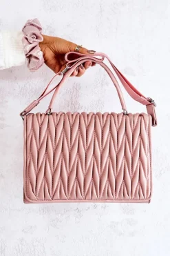 Discount Pikowana Torebka Listonoszka Różowa Roselyn Listonoszki